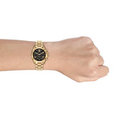 Michael Kors Bradshaw Chronograph Black Dial Gold Steel Strap Watch For Women - MK6959 Authentic Buy Shop Now