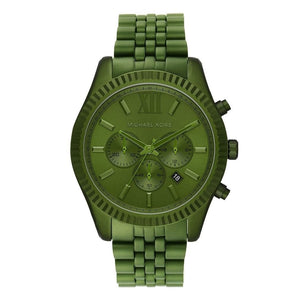 Michael Kors Lexington Chronograph Green Dial Green Steel Strap Watch For Men - MK8790 Authentic Buy Shop Now