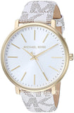 Michael Kors Pyper Quartz Silver Dial White Leather Strap Watch For Women - MK2858 Authentic Buy Shop Now