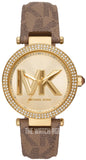 Michael Kors Parker Three Hand Gold Dial Brown Leather Strap Watch For Women - MK2973 Authentic Buy Shop Now