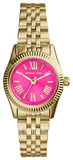 Michael Kors Lexington Quartz Pink Dial Gold Steel Strap Watch For Women - MK3270 Authentic Buy Shop Now