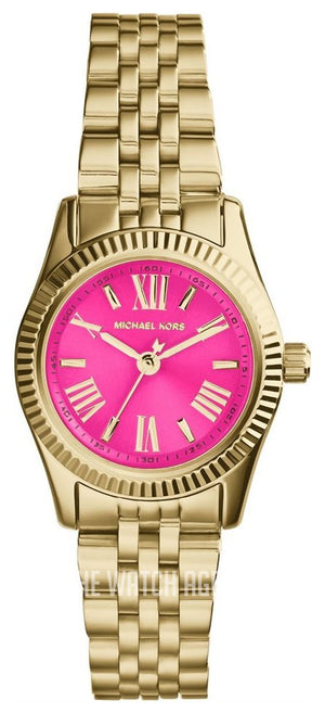 Michael Kors Lexington Quartz Pink Dial Gold Steel Strap Watch For Women - MK3270 Authentic Buy Shop Now