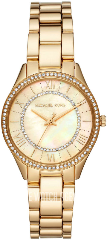 Michael Kors Lauryn Quartz Mother of Pearl Gold Dial Gold Steel Strap Watch For Women - MK4490 Authentic Buy Shop Now