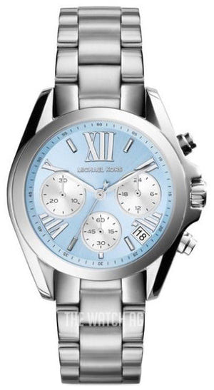 Michael Kors Bradshaw Chronograph Blue Dial Silver Steel Strap Watch For Women - MK6098 Authentic Buy Shop Now
