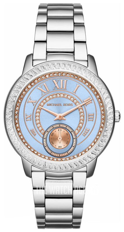 Michael Kors Madelyn Quartz Blue Dial Silver Steel Strap Watch For Women - MK6286 Authentic Buy Shop Now