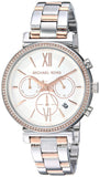 Michael Kors Sofie Chronograph Quartz White Dial Two Tone Steel Strap Watch For Women - MK6558 Authentic Buy Shop Now