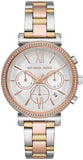 Michael Kors Sofie Chronograph White Dial Two Tone Steel Strap Watch For Women - MK6688 Authentic Buy Shop Now
