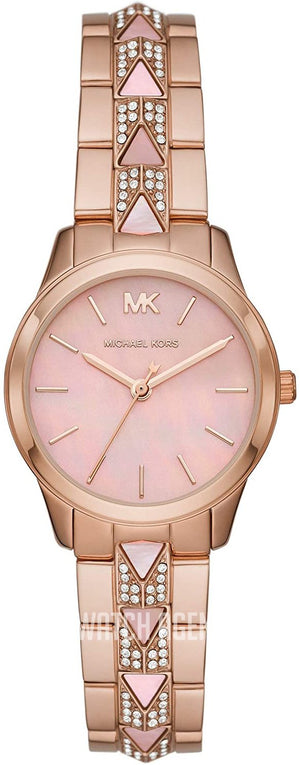 Michael Kors Runway Mother of Pearl Dial Rose Gold Steel Strap Watch For Women - MK6856 Authentic Buy Shop Now