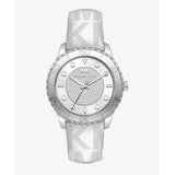 Michael Kors Runway Three Hand White Dial White Leather Strap Watch For Women - MK6998 Authentic Buy Shop Now