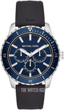 Michael Kors Cunningham Multifunction Blue Dial Black Rubber Strap Watch For Men - MK7160 Authentic Buy Shop Now