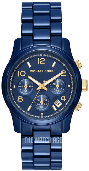 Michael Kors Runway Analog Blue Dial Blue Steel Strap Watch for Women - MK7332 Authentic Buy Shop Now