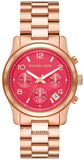 Michael Kors Runway Chronograph Pink Dial Rose Gold Steel Strap Watch For Women - MK7352 Authentic Buy Shop Now
