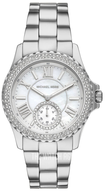 Michael Kors Everest Three hand Silver Dial Silver Steel Strap Watch For Women - MK7403 Authentic Buy Shop Now