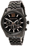 Michael Kors Lexington Chronograph Black Dial Black Steel Strap Watch For Men - MK8467 Authentic Buy Shop Now