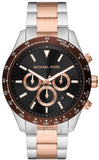 Michael Kors Layton Chronograph Black Dial Two Tone Steel Strap Watch For Men - MK8913 Authentic Buy Shop Now