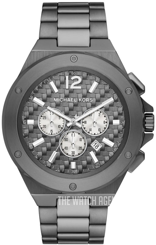 Michael Kors Lennox Chronograph Quartz Grey Dial Grey Steel Strap Watch For Men - MK9102 Authentic Buy Shop Now