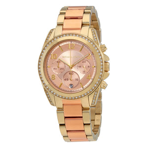 Michael Kors Blair Chronograph Rose Gold Dial Two Tone Steel Strap Watch for Women - MK6316 Authentic Buy Shop Now
