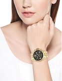 Michael Kors Bradshaw Black Dial Gold Steel Strap Watch for Women - MK5739 Authentic Buy Shop Now