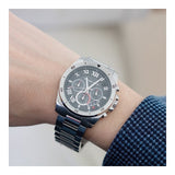 Michael Kors Brecken Chronograph Quartz Black Dial Silver Steel Strap Watch For Men - MK8438 Authentic Buy Shop Now