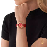 Michael Kors Camille Three-Hand Red Dial Red Leather Strap Watch for Women - MK4750 Authentic Buy Shop Now