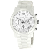 Michael Kors Runway White Ceramic Dial White Steel Strap Watch for Women - MK5161 Authentic Buy Shop Now