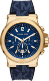 Michael Kors Dylan Chronograph Blue Dial Blue Rubber Strap Watch For Men - MK8936 Authentic Buy Shop Now