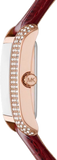 Michael Kors Emery Quartz Diamonds Silver Dial Red Leather Strap Watch For Women - MK4689 Authentic Buy Shop Now