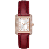 Michael Kors Emery Quartz Diamonds Silver Dial Red Leather Strap Watch For Women - MK4689 Authentic Buy Shop Now