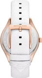 Michael Kors Harlowe Analog Rose Gold Dial White Leather Strap Watch For Women - MK2989 Authentic Buy Shop Now