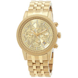 Michael Kors Hutton Chronograph Gold Dial Gold Steel Strap Watch For Men - MK8953 Authentic Buy Shop Now