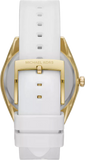 Michael Kors Janelle Three Hand Silver Dial White Rubber Strap Watch For Women - MK7141 Authentic Buy Shop Now