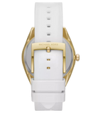Michael Kors Janelle Three Hand Silver Dial White Rubber Strap Watch For Women - MK7141 Authentic Buy Shop Now