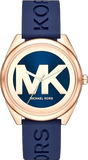 Michael Kors Janelle Three Hand Blue Dial Blue Rubber Strap Watch For Women - MK7140 Authentic Buy Shop Now