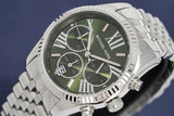 Michael Kors Lexington Quartz Green Dial Silver Steel Strap Watch For Women - MK6222 Authentic Buy Shop Now