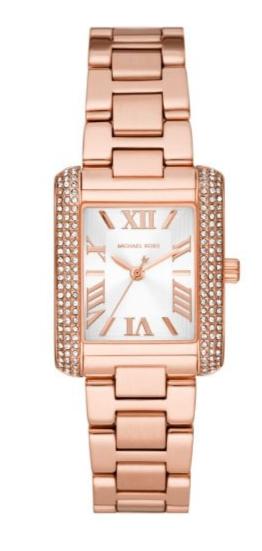 Michael Kors Emery Three-Hand Crystals Silver Dial Rose Gold Steel Strap Watch for Women - MK4641 Authentic Buy Shop Now