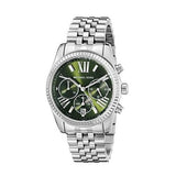Michael Kors Lexington Quartz Green Dial Silver Steel Strap Watch For Women - MK6222 Authentic Buy Shop Now