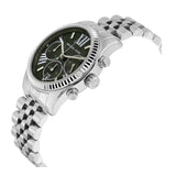 Michael Kors Lexington Quartz Green Dial Silver Steel Strap Watch For Women - MK6222 Authentic Buy Shop Now