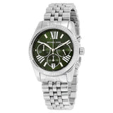 Michael Kors Lexington Quartz Green Dial Silver Steel Strap Watch For Women - MK6222 Authentic Buy Shop Now