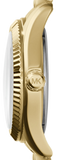 Michael Kors Lexington Quartz Blue Dial Gold Steel Strap Watch For Women - MK3271 Authentic Buy Shop Now