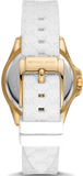 Michael Kors Mini Pilot Quartz Silver Dial White Silicone Strap Watch For Women - MK7372 Authentic Buy Shop Now