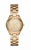 Michael Kors Slim Runway Gold Dial Gold Steel Strap Watch for Women - MK3477 Authentic Buy Shop Now