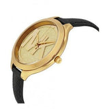 Michael Kors Slim Runway Quartz Gold Dial Black Leather Strap Watch For Women - MK2392 Authentic Buy Shop Now