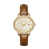 Michael Kors Whitley Quartz Gold Dial Brown Leather Strap Watch For Women - MK2428 Authentic Buy Shop Now