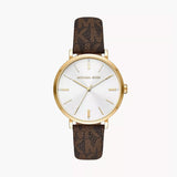 Michael Kors Addyson Three-Hand Silver Dial Brown Leather Strap Watch for Women - MK2945 Authentic Buy Shop Now