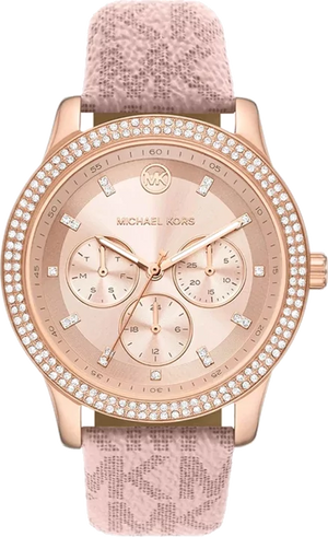 Michael Kors Tibby Multifunction Rose Gold Dial Pink Leather Strap Watch For Women - MK2955 Authentic Buy Shop Now