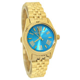 Michael Kors Lexington Quartz Blue Dial Gold Steel Strap Watch For Women - MK3271 Authentic Buy Shop Now