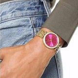 Michael Kors Darci Pink Dial Gold Steel Strap Watch for Women - MK3444 Authentic Buy Shop Now