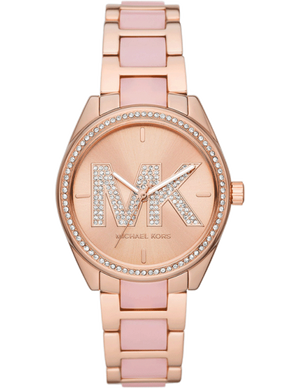 Michael Kors Janelle Analog Rose Gold Dial Two Tone Steel Strap Watch For Women - MK4731 Authentic Buy Shop Now