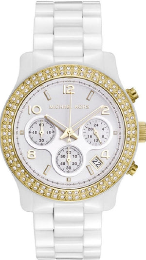 Michael Kors Runway White Dial White Steel Strap Watch for Women - MK5237 Authentic Buy Shop Now