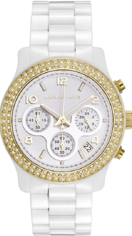 Michael Kors Runway White Dial White Steel Strap Watch for Women - MK5237 Authentic Buy Shop Now